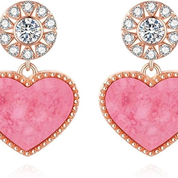 Zara Heart Pink Earrings - Picture 3 of 3